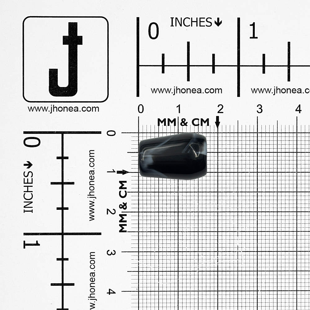 Glossy Black & White Beautiful Polyester Beads for Handmade Crafts