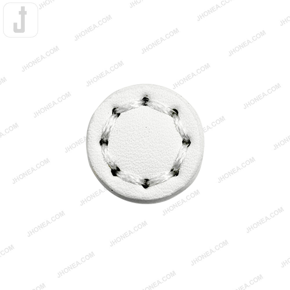 White PU Leather Downhole Loop Buttons