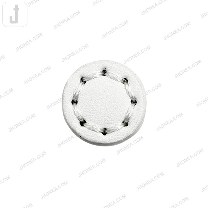 White PU Leather Downhole Loop Buttons