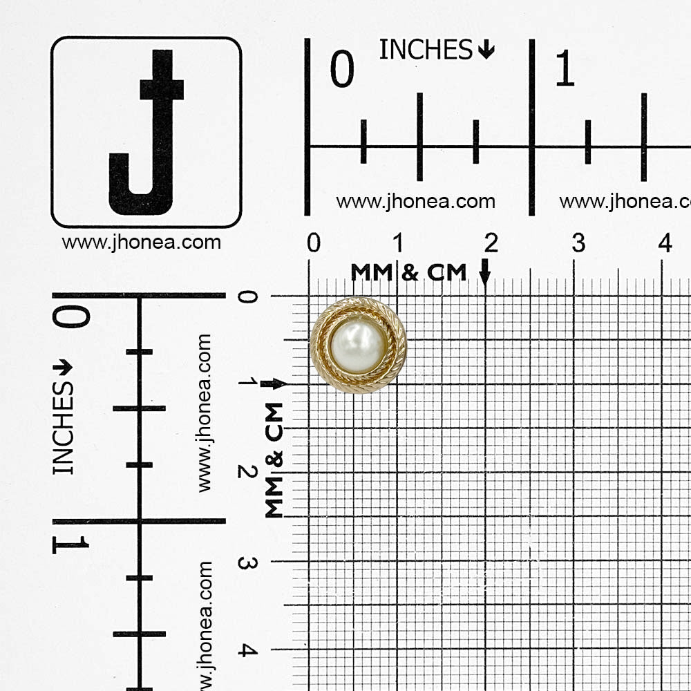 Round Shape Pearl Metal Button with Downhole Loop