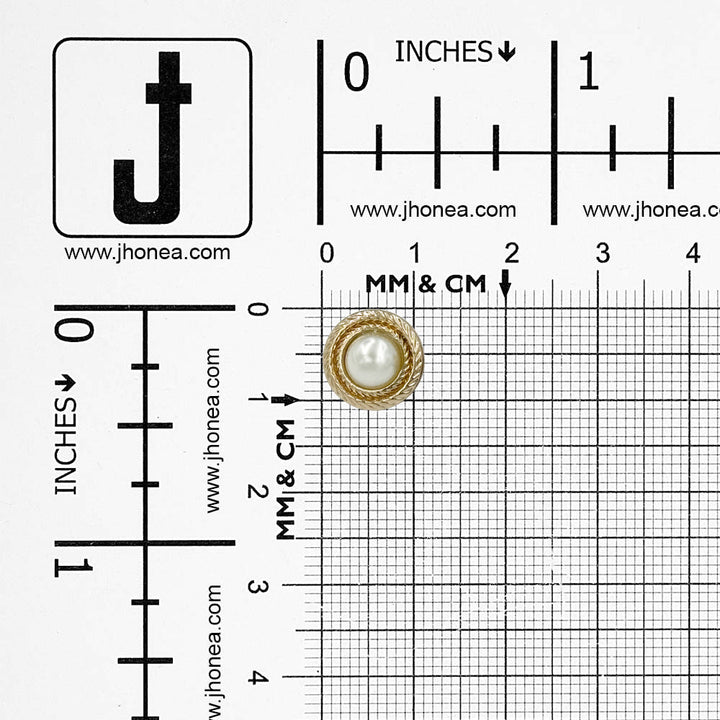 Round Shape Pearl Metal Button with Downhole Loop