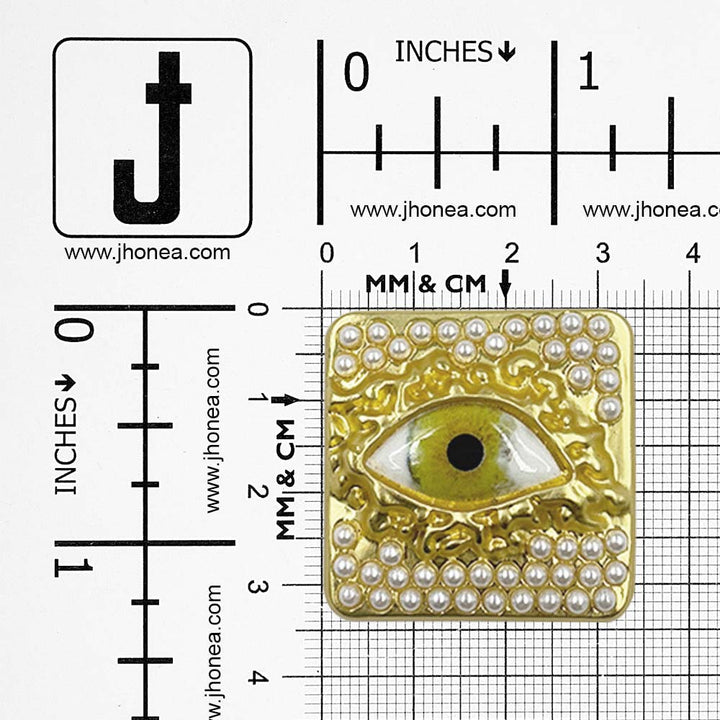 Statement Matte Finish Pearl Eye Designer Metal Button