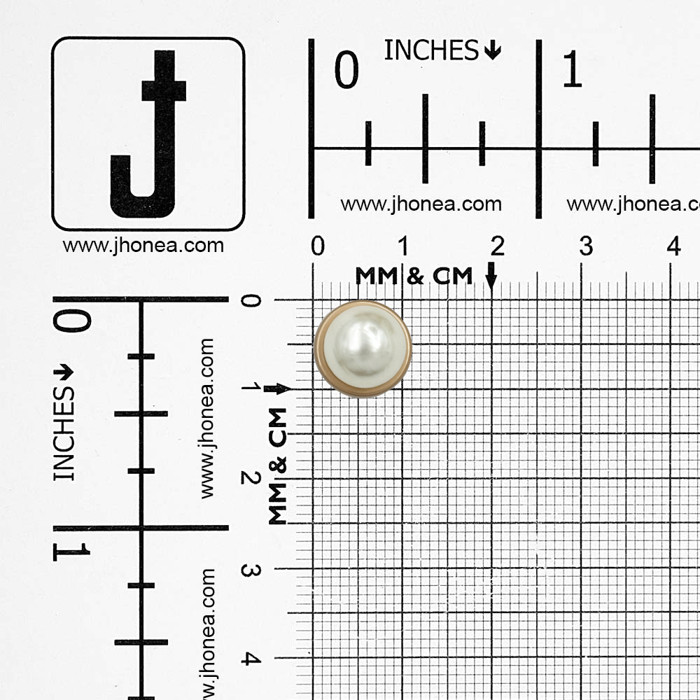 Matte Gold & Matte Silver Round Shape Pearl Metal Button