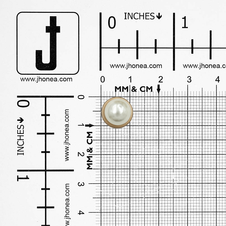Matte Gold & Matte Silver Round Shape Pearl Metal Button