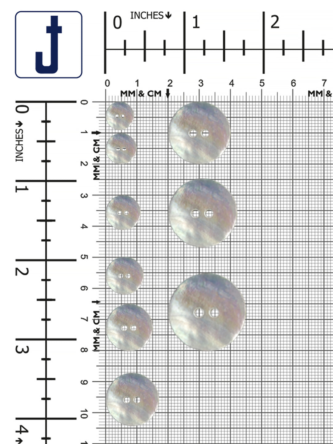 Round Shape 2-Hole Natural Colour Fancy Button