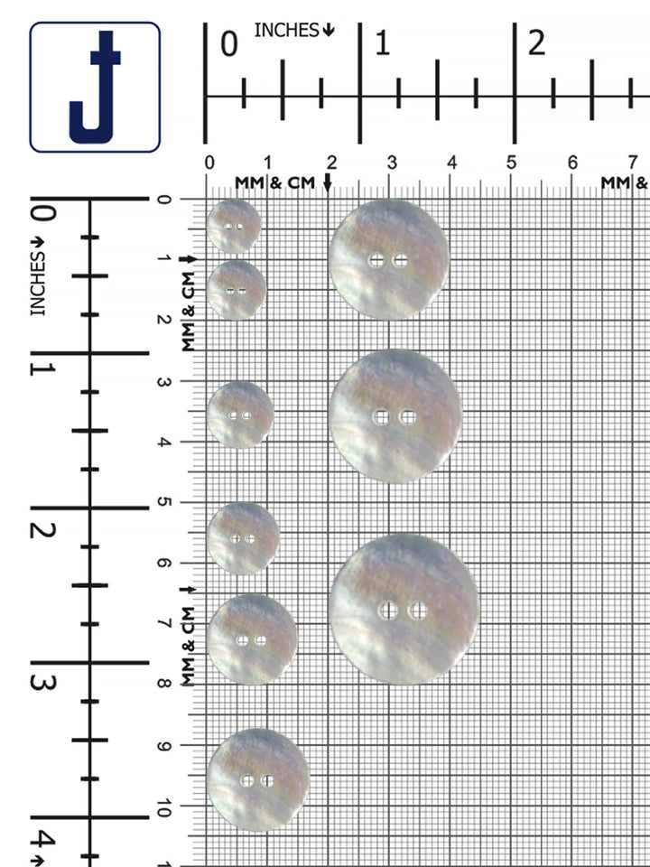 Round Shape 2-Hole Natural Colour Fancy Button