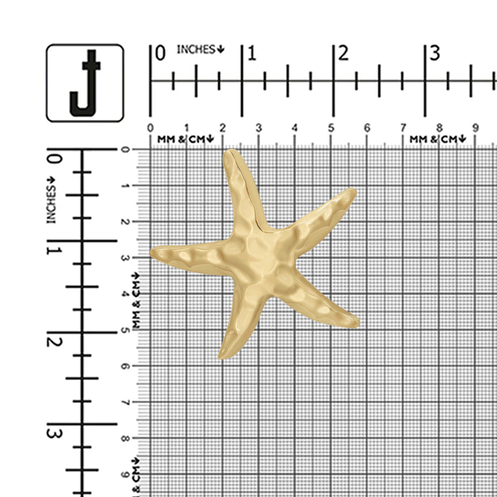 Texture Finish Gold Starfish Design Fancy Slide Belt Buckle