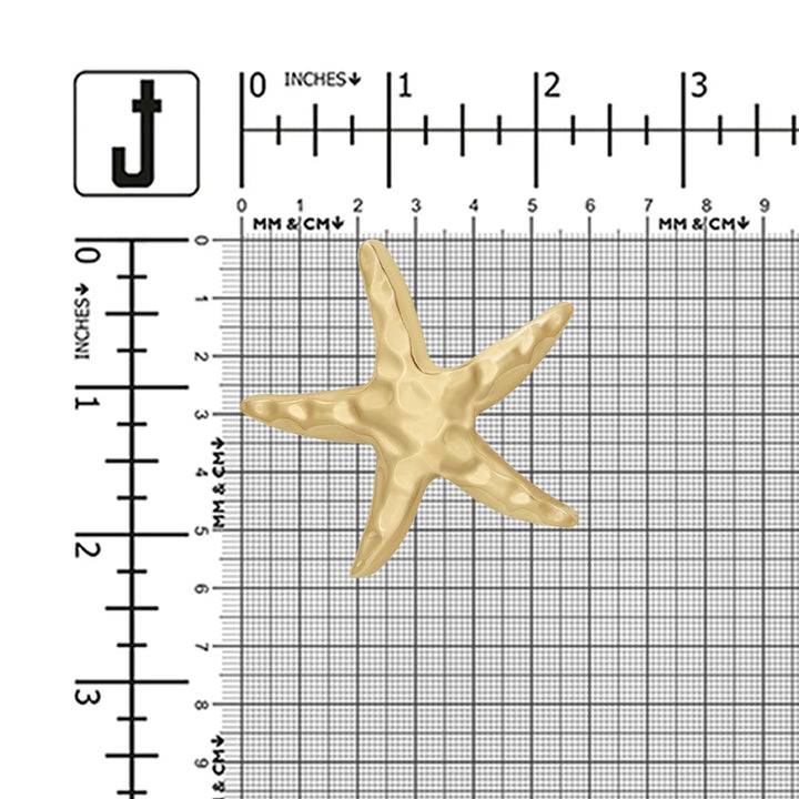 Texture Finish Gold Starfish Design Fancy Slide Belt Buckle