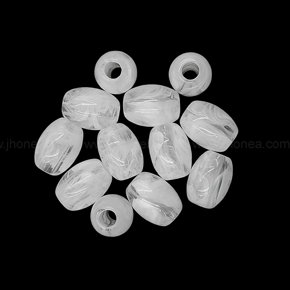 Unique Black and White Oval Polyester Beads for Creative Jewelry Designs