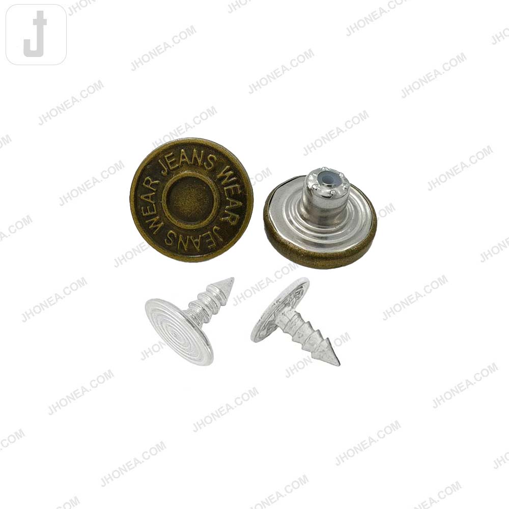 Antique Finish Metal Jeans Button for Denim Garments