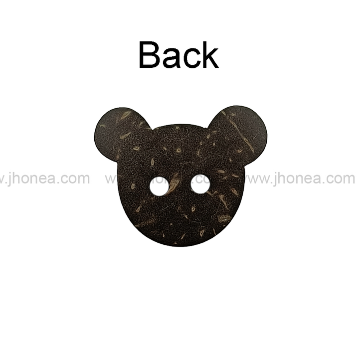 Teddy Bear Shape 2-Hole Natural Coco Button