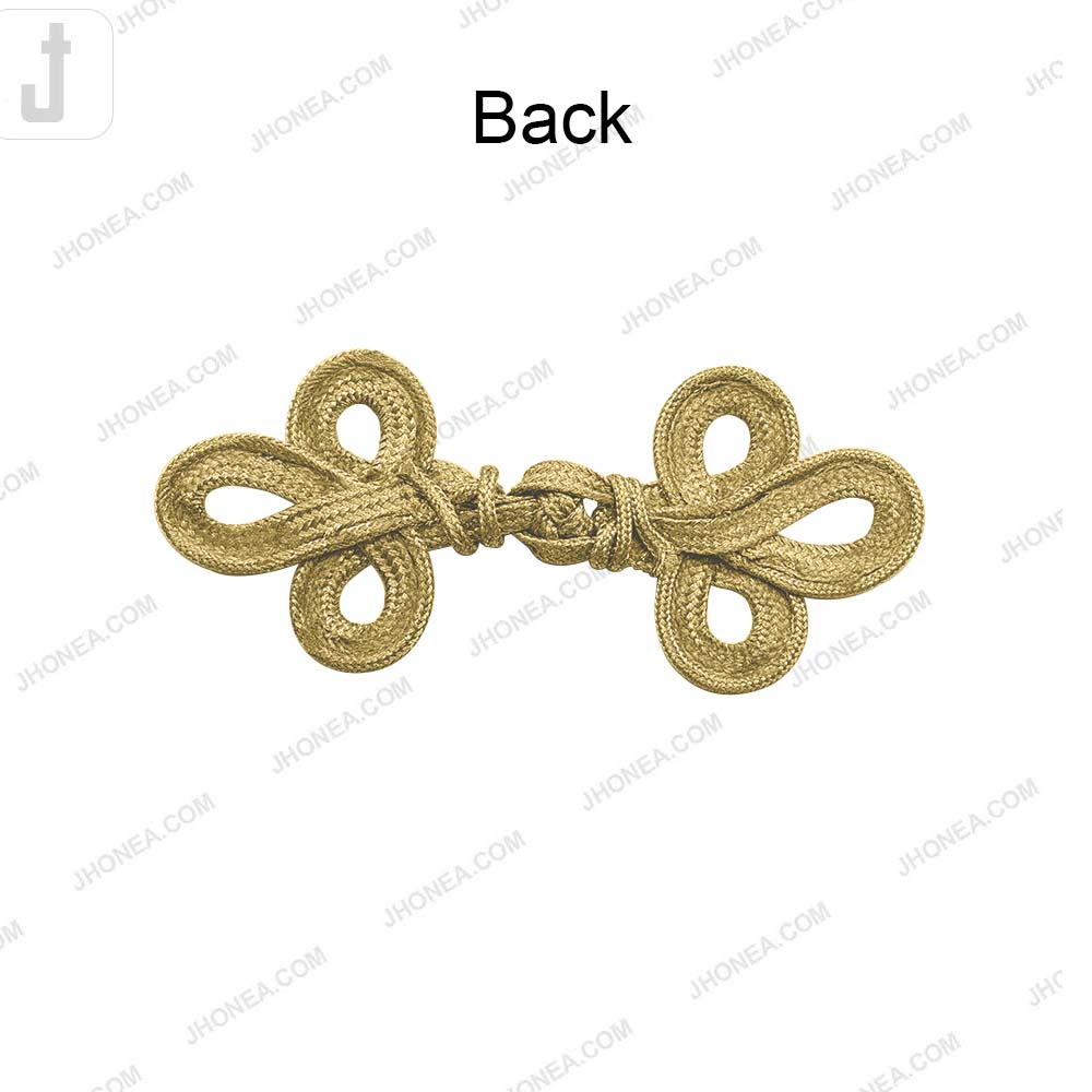 Decorative Designer Metallic Braided Frog Closure Coat Toggle Fastener
