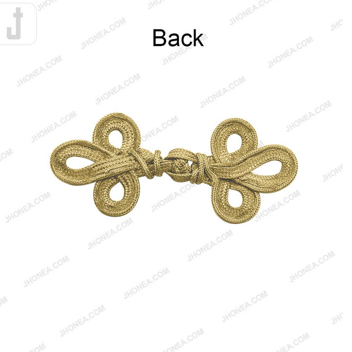 Decorative Designer Metallic Braided Frog Closure Coat Toggle Fastener