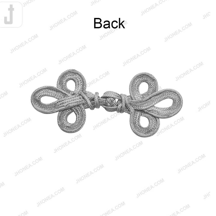 Decorative Designer Metallic Braided Frog Closure Coat Toggle Fastener