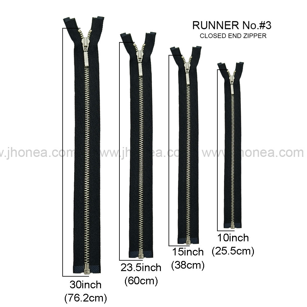 YKK- #3Number Silver Teeth YKK Premium Quality Metal Zipper for Dresses