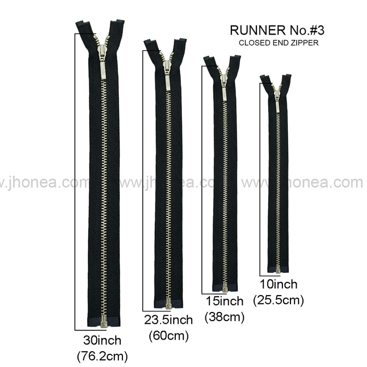 YKK- #3Number Silver Teeth YKK Premium Quality Metal Zipper for Dresses