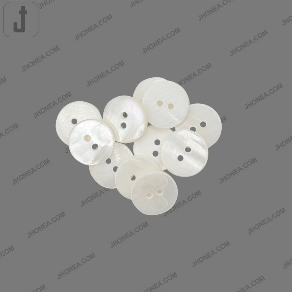 Off White Shiny & Glossy 2-Hole Shirt Buttons for Shirts