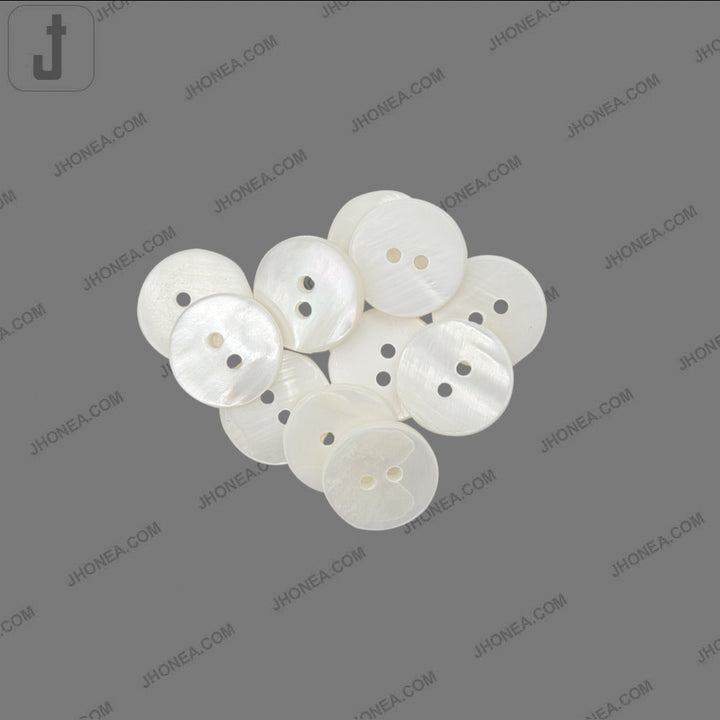 Off White Shiny & Glossy 2-Hole Shirt Buttons for Shirts