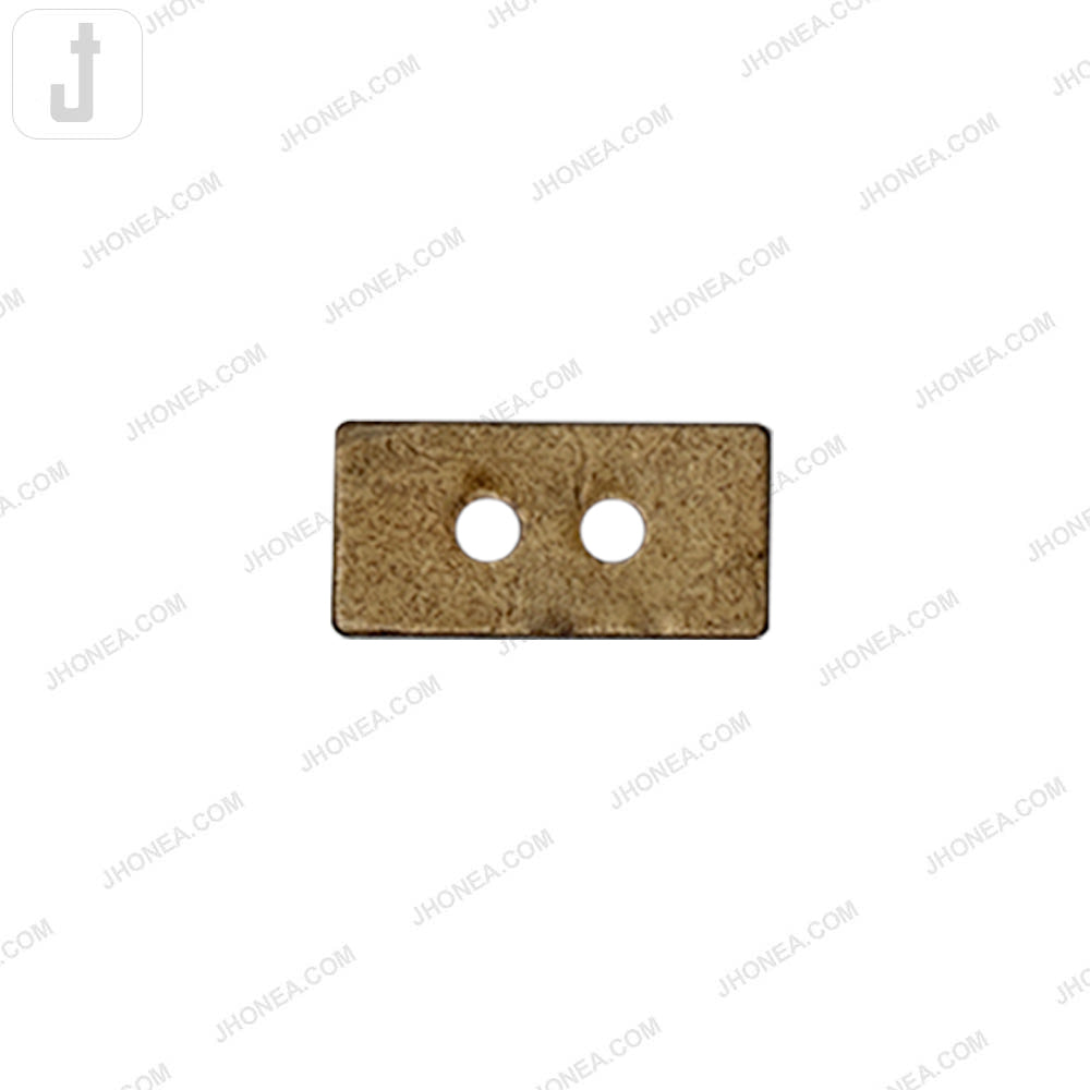 Rectangular 2-Hole Smooth Finish Natural Coco Shell Buttons