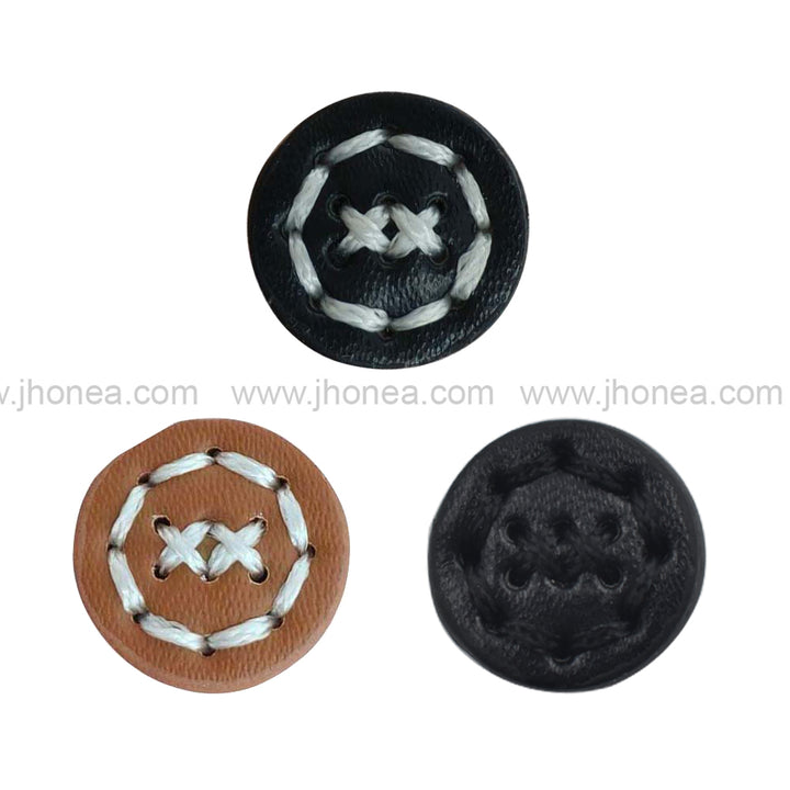 Fancy 17mm(28L) PU Leather Downhole Loop Buttons