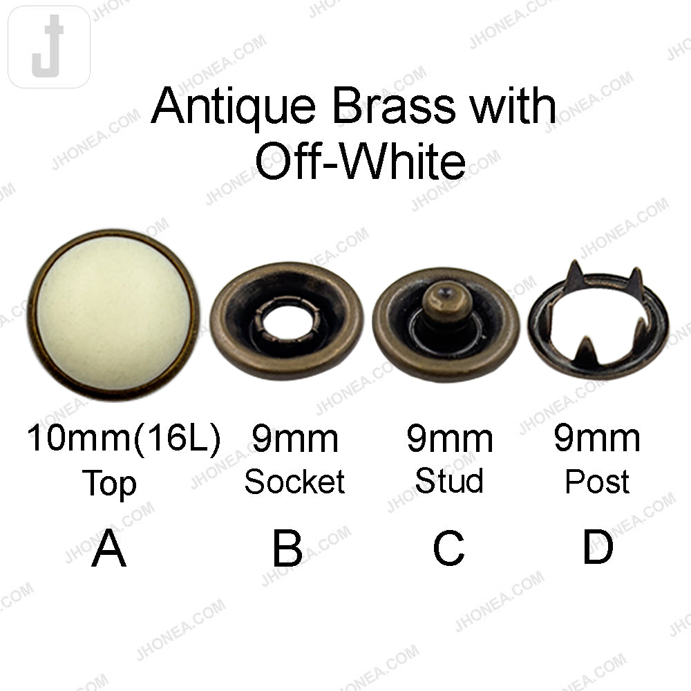 Vintage-Style Solid Brass 4-Part Prong Snap Button for Garments