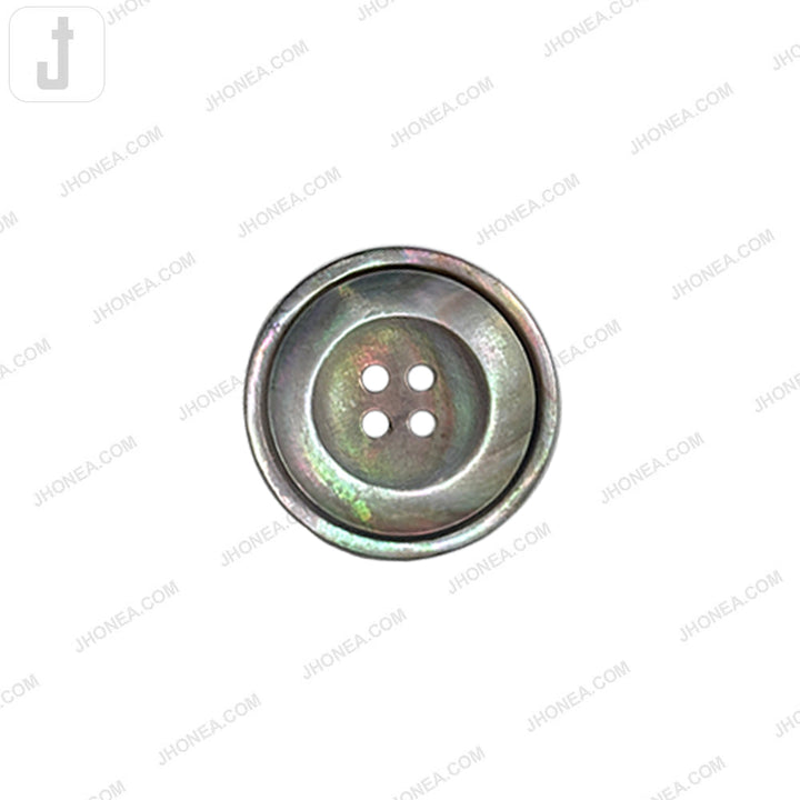 Premium dark grey natural 4-hole double rim sewing buttons for garments