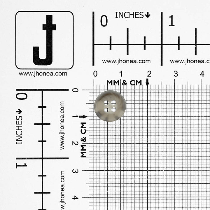 Grey Shaded 12mm Polyester 4-Hole Button for Men/Women/Kids