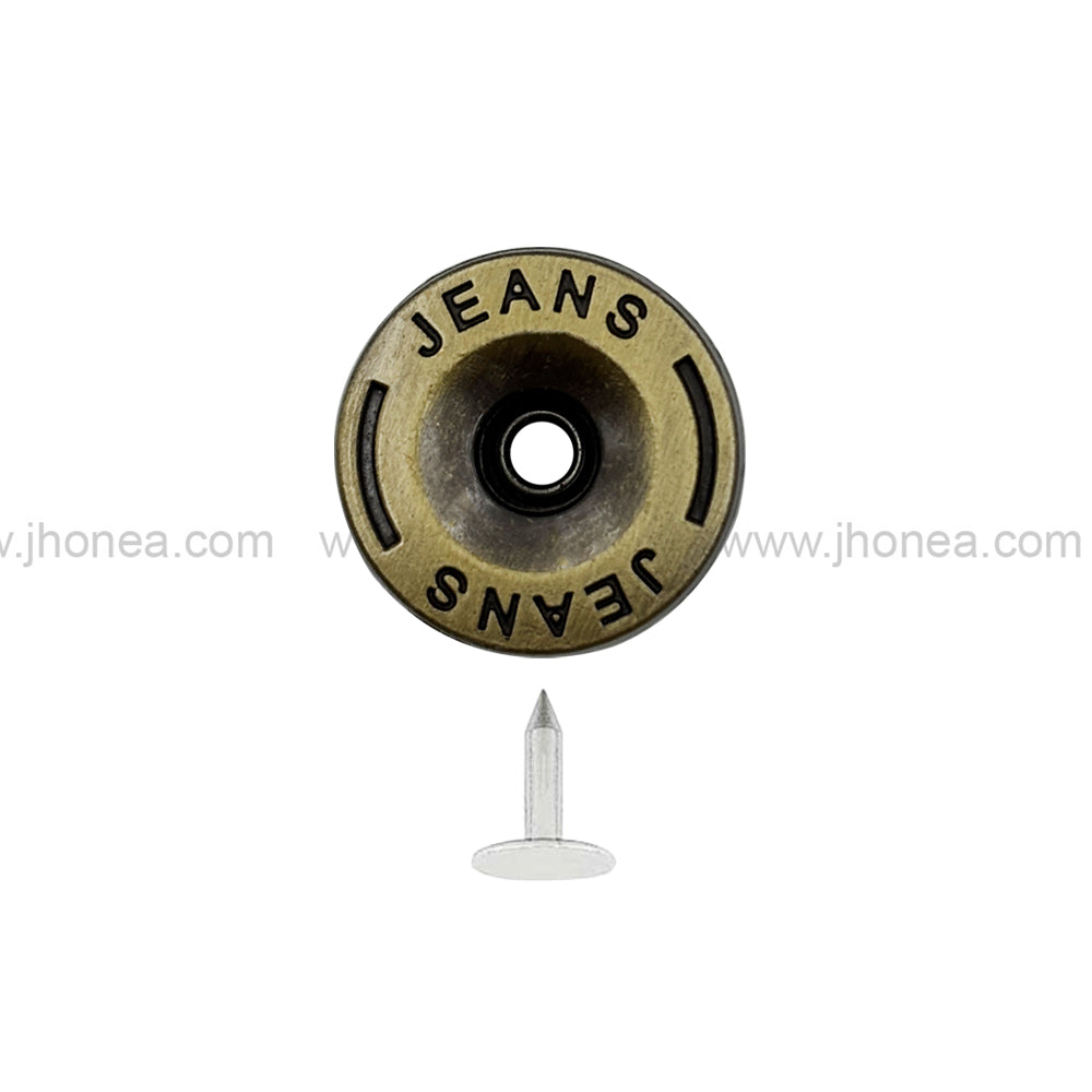 Vintage Brass Tone Jeans Button with Tack for Jeans/Jackets