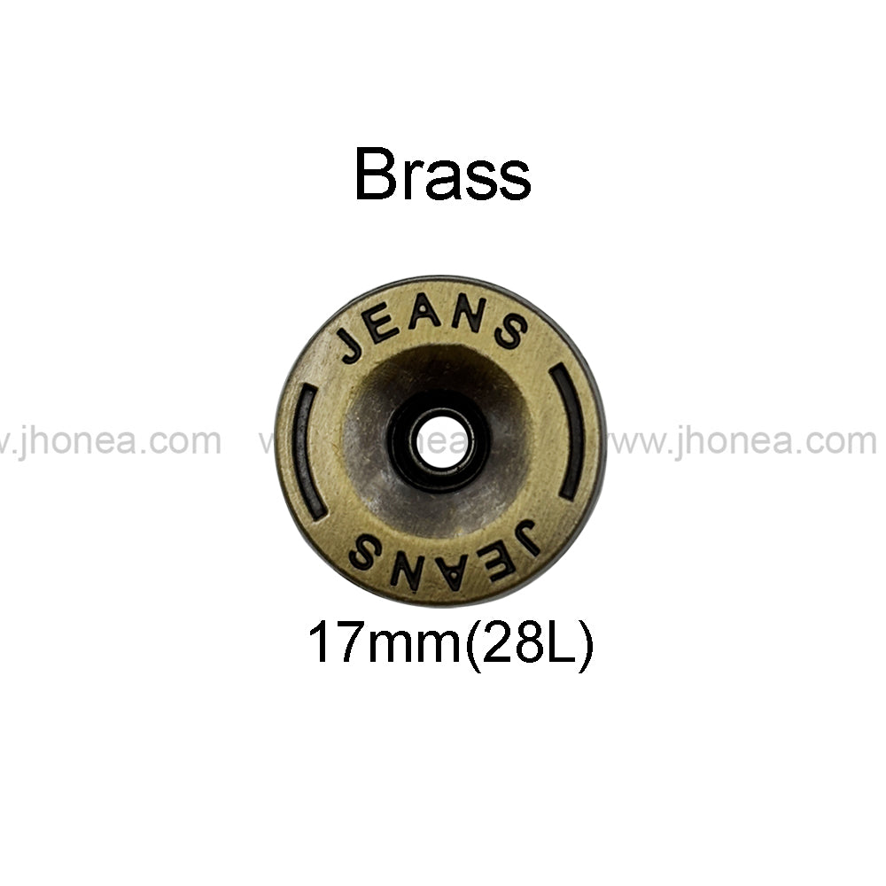 Vintage Brass Tone Jeans Button with Tack for Jeans/Jackets
