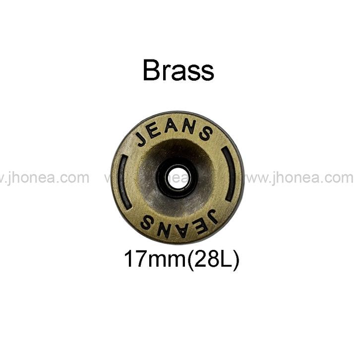 Vintage Brass Tone Jeans Button with Tack for Jeans/Jackets