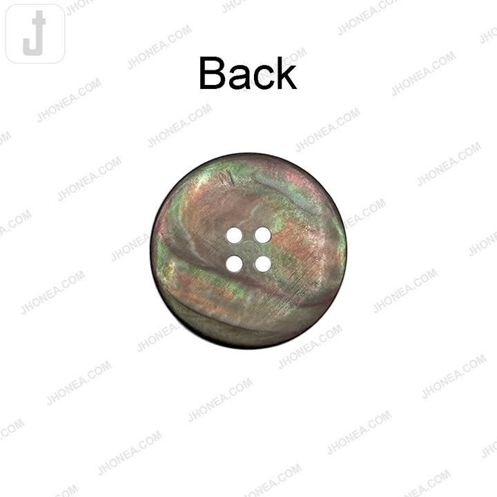 Premium Stylish 4-Hole Double Rim Dark Grey Natural Sewing Buttons