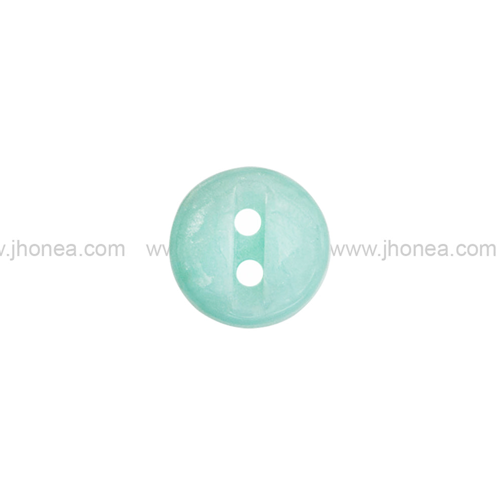 Smooth Pearlescent 2-Hole Sky Blue Poly Buttons for Clothing