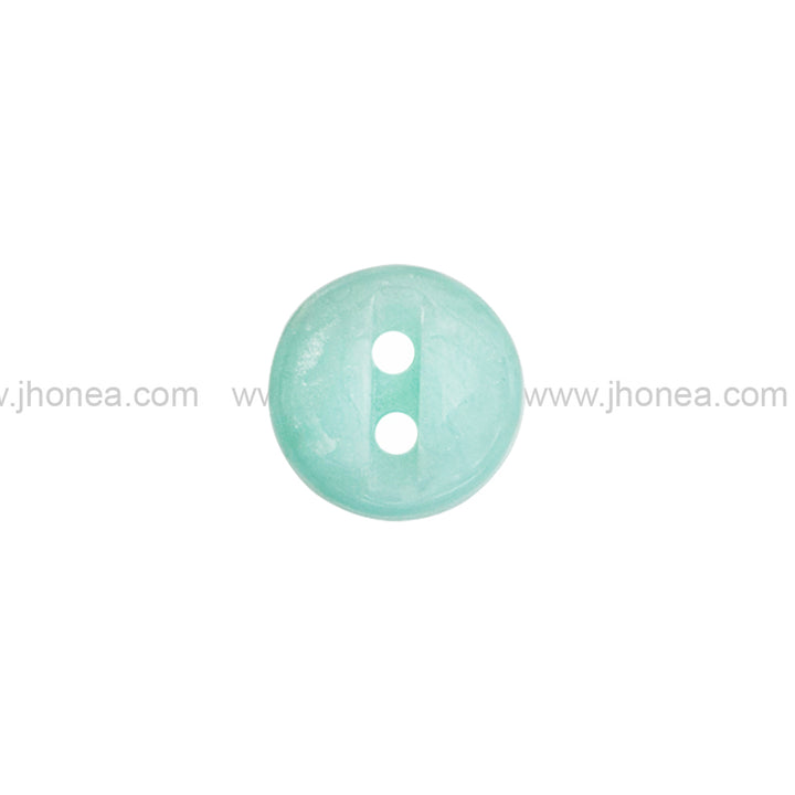 Smooth Pearlescent 2-Hole Sky Blue Poly Buttons for Clothing