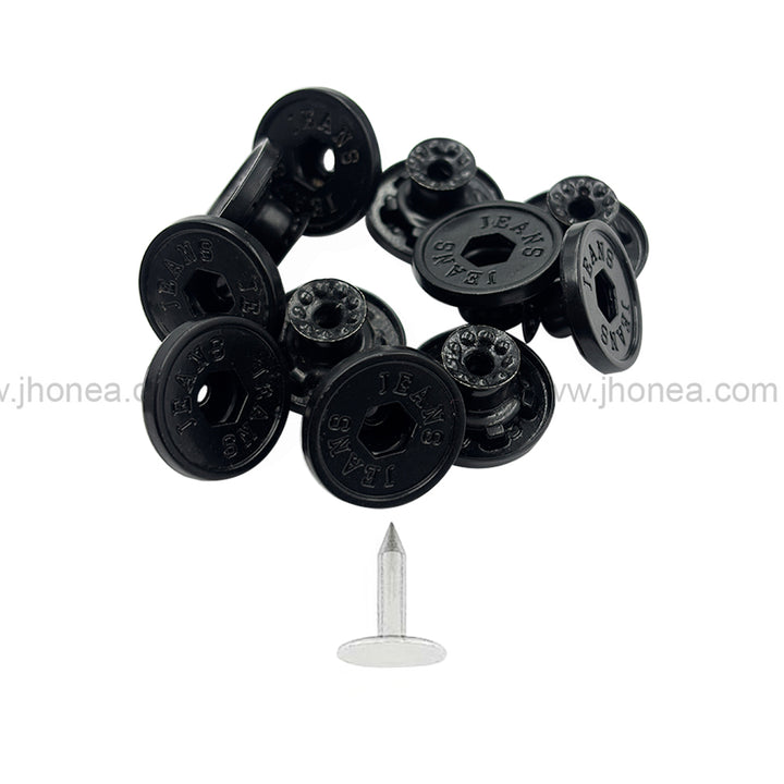 Stylish Matte Black Jeans Button with Tack for Denim Clothing