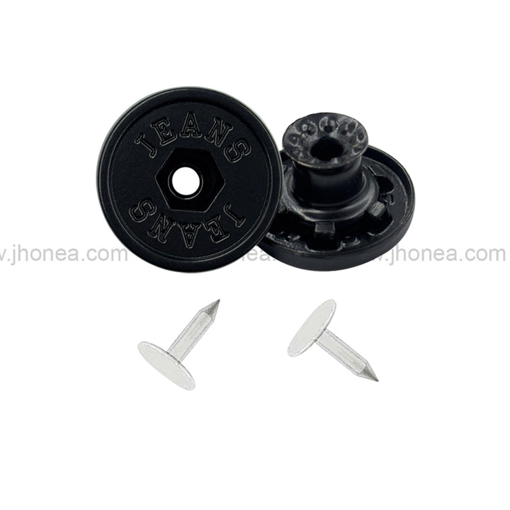 Stylish Matte Black Jeans Button with Tack for Denim Clothing