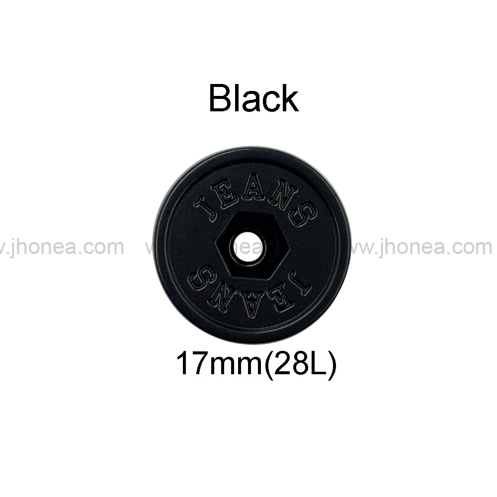 Stylish Matte Black Jeans Button with Tack for Denim Clothing