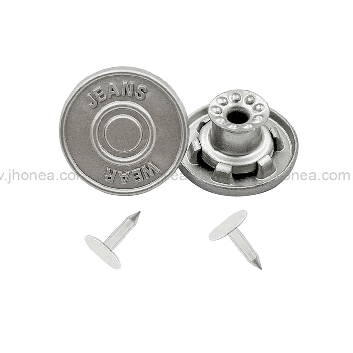 Classic Matte Silver Tack Jeans Button for Denim & Apparel