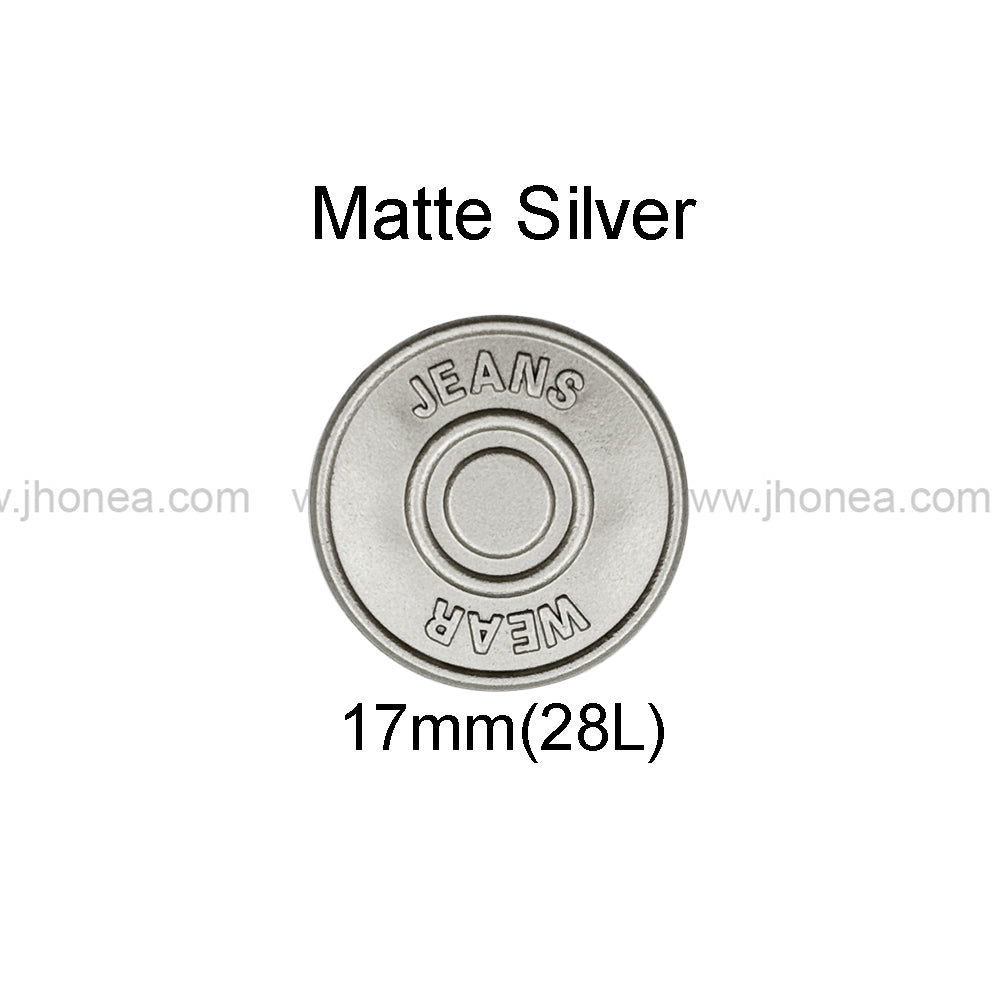 Classic Matte Silver Tack Jeans Button for Denim & Apparel