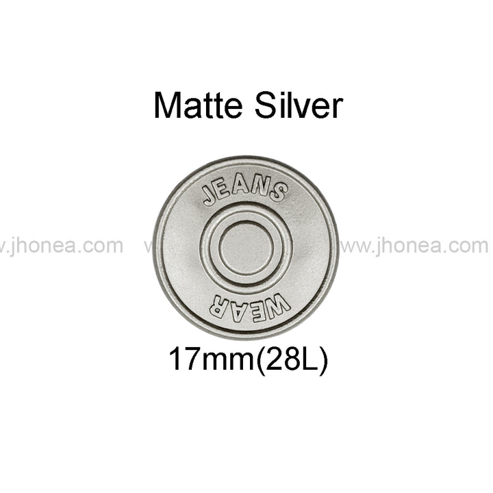 Classic Matte Silver Tack Jeans Button for Denim & Apparel