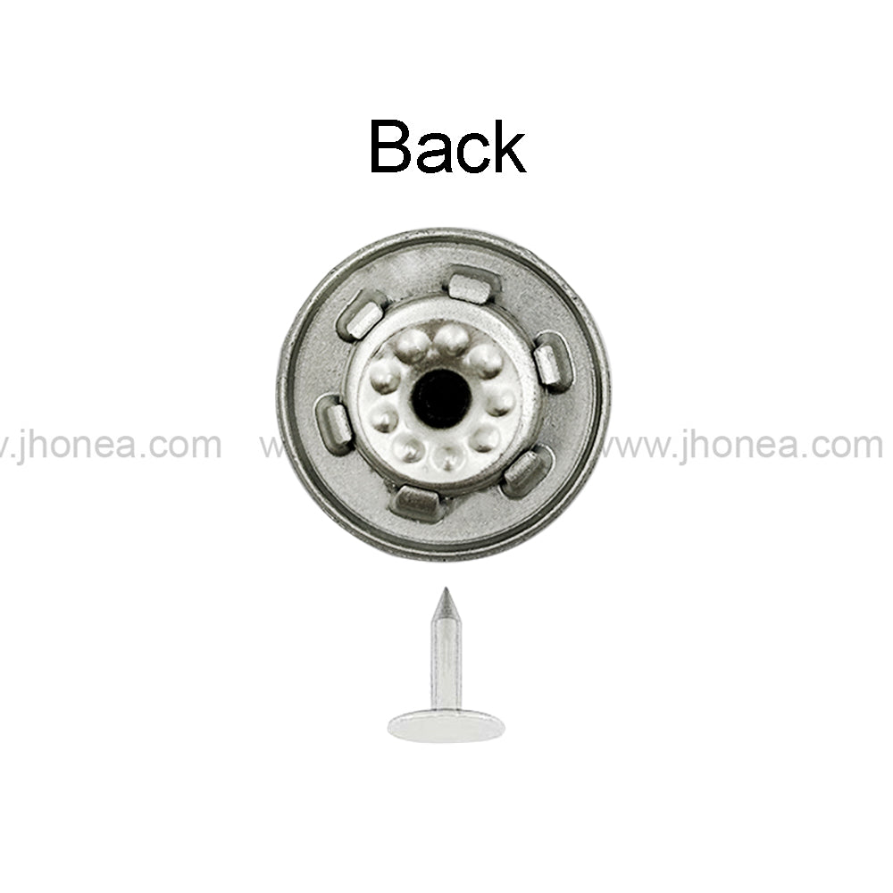 Classic Matte Silver Tack Jeans Button for Denim & Apparel