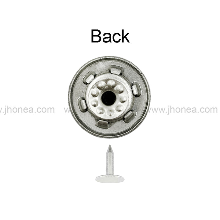 Classic Matte Silver Tack Jeans Button for Denim & Apparel