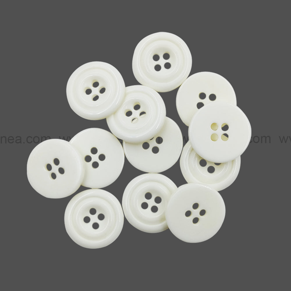 Decorative 4-Hole Double Rim Polyester Button