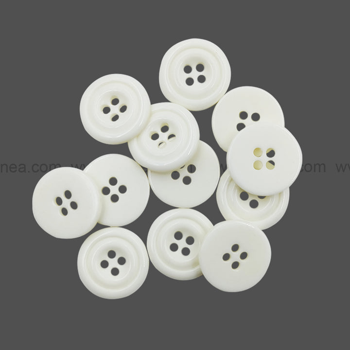 Decorative 4-Hole Double Rim Polyester Button