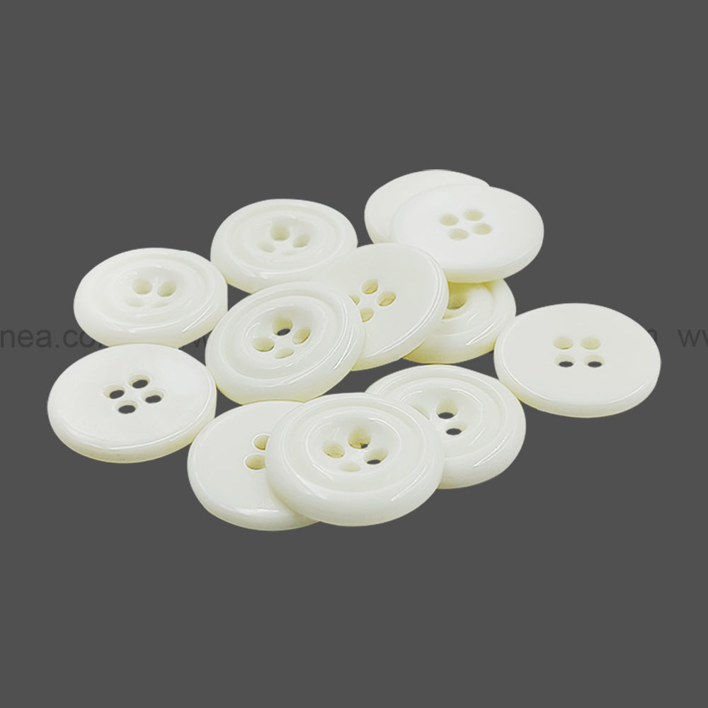 Decorative 4-Hole Double Rim Polyester Button