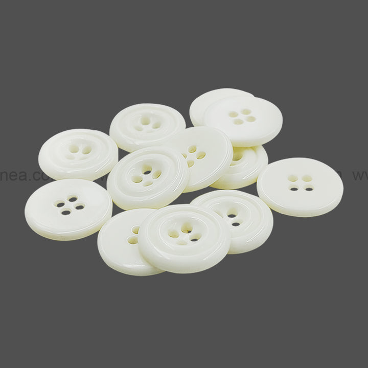 Decorative 4-Hole Double Rim Polyester Button