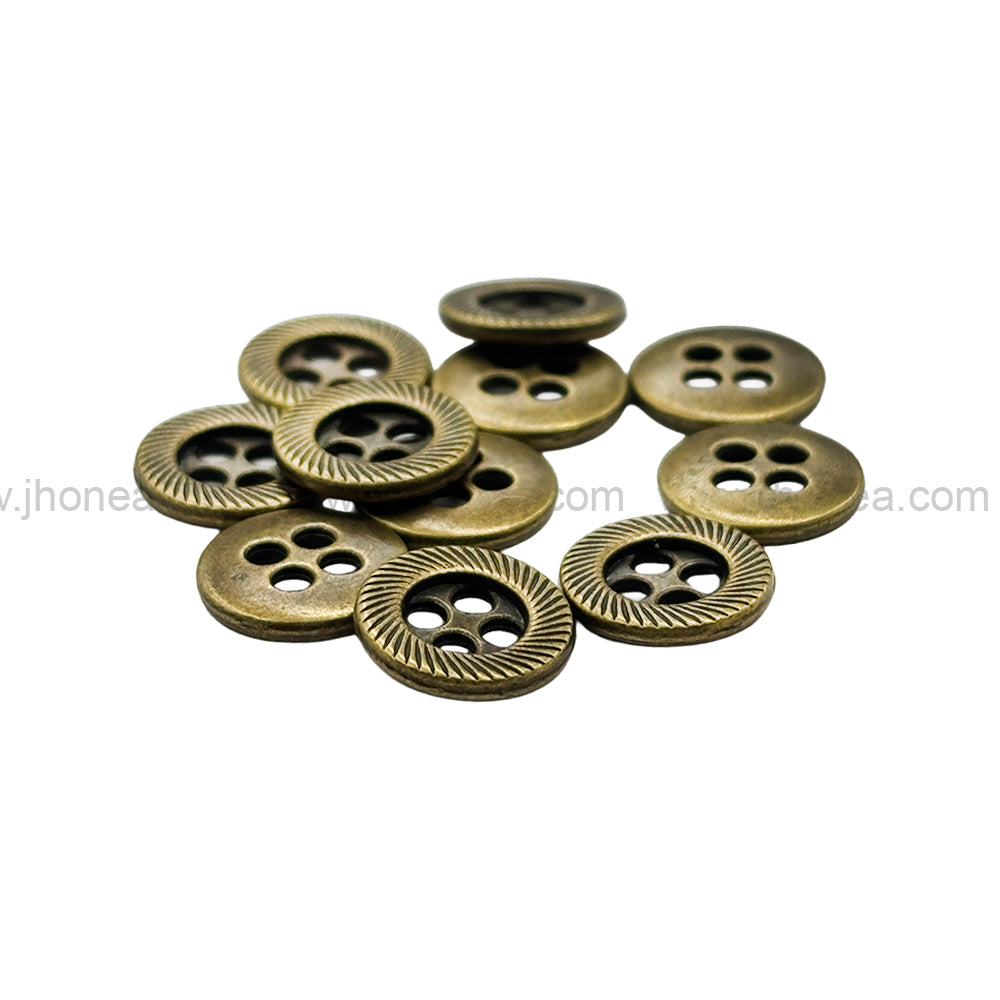 Rounded Rim 4-Hole Shirt/Kurta Metal Buttons