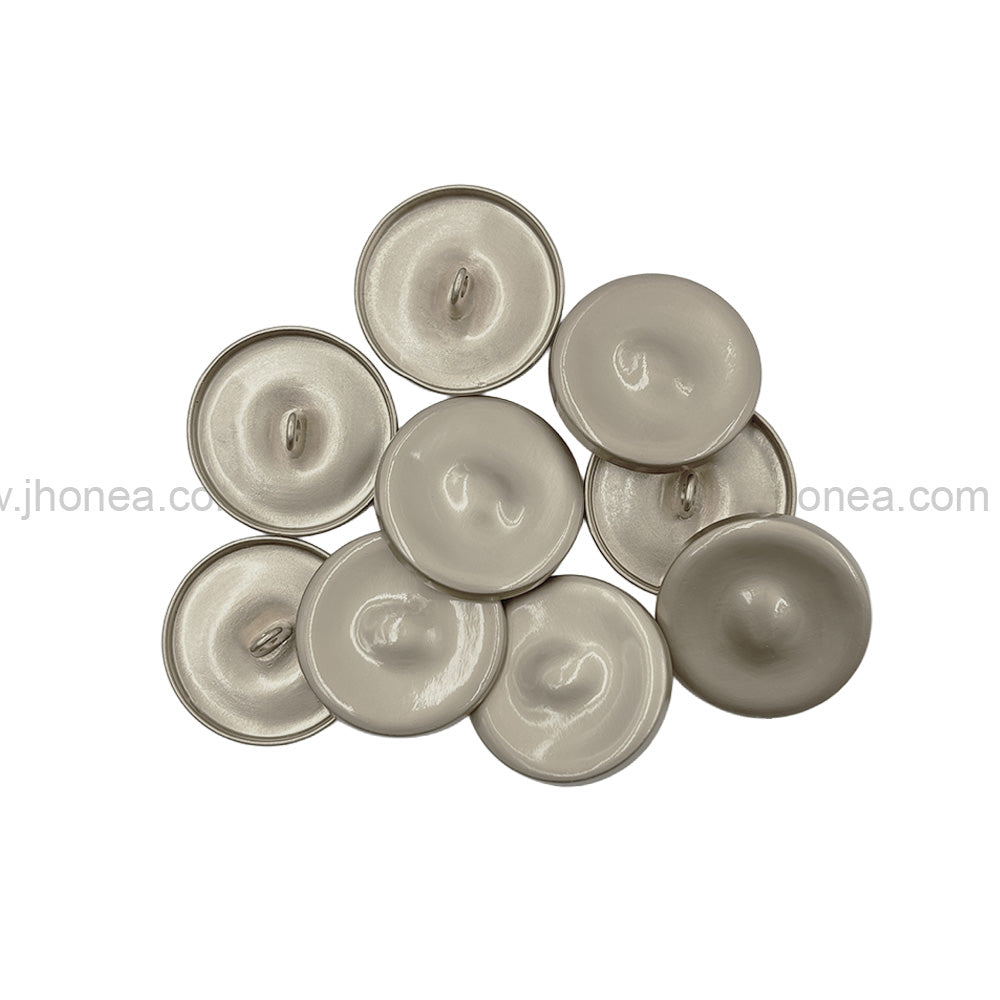 Unique Structure Round Shape Matte Silver Downhole Loop Metal Button