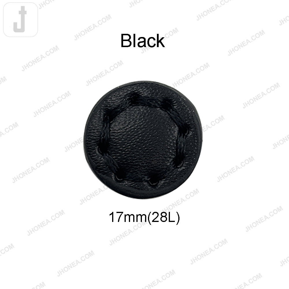 Black and White PU Leather Downhole Loop Buttons
