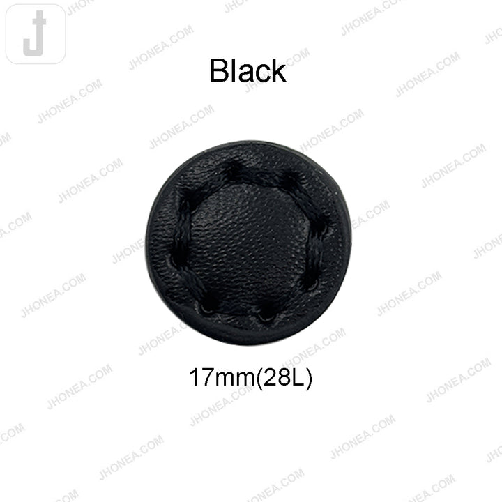 Black and White PU Leather Downhole Loop Buttons