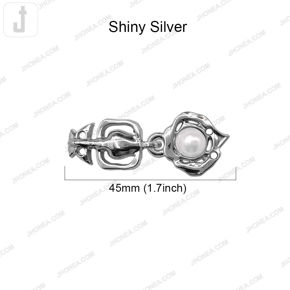 Trendy Pearl Clasp Buckle Hook and Eye Metal Buckle for Fashion Use
